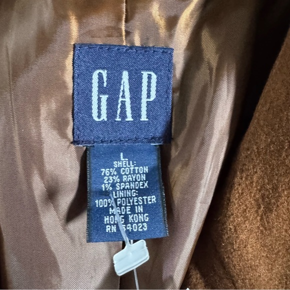 Gap long brown faux suede trench coat belted jacket large new - Picture 2 of 10